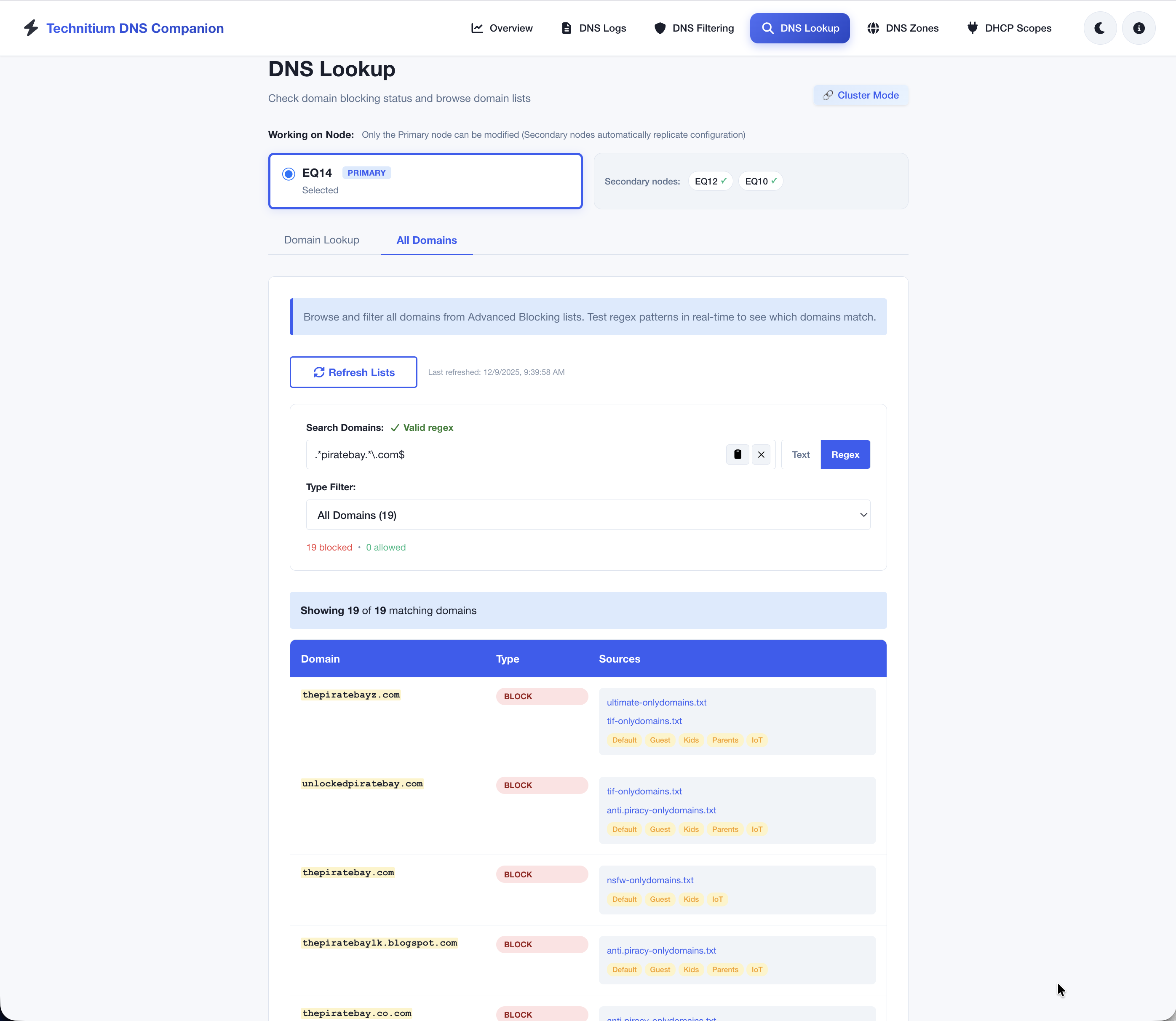 DNS lookup - all (light)